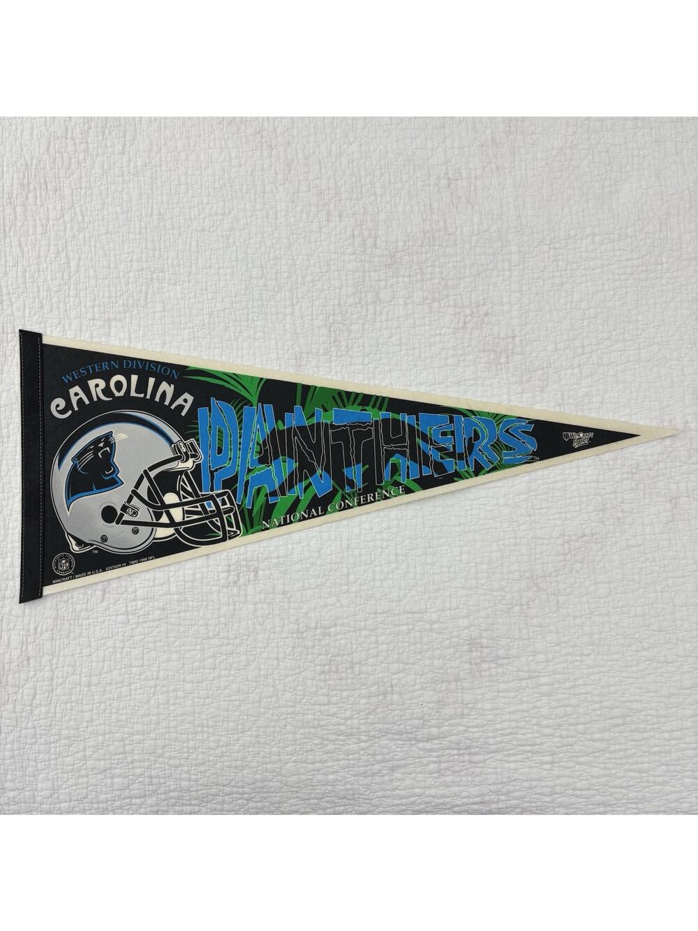 Vintage Carolina Panthers Pennants 30” NFL Football Wincraft made in USA.